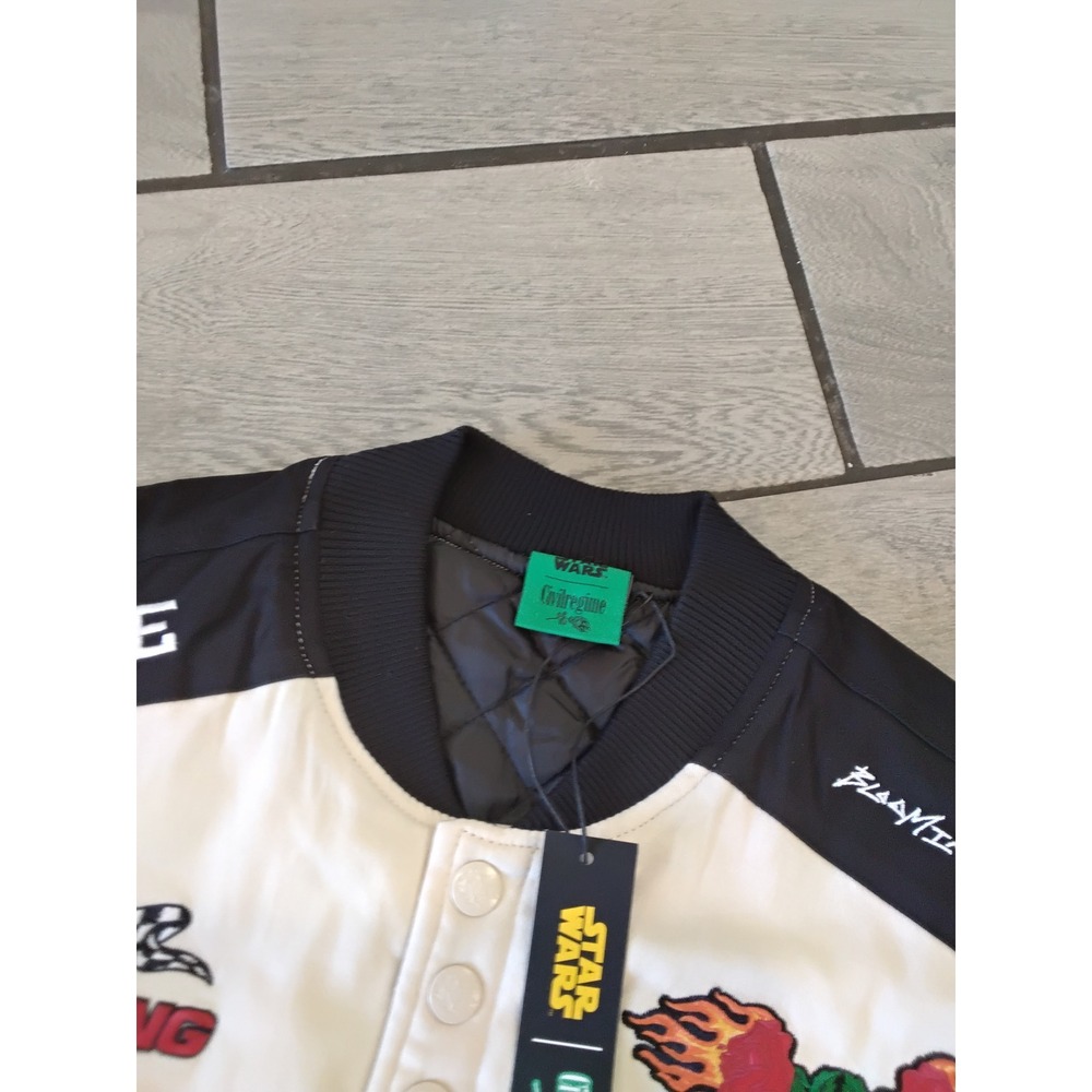 Civil Regime Star Wars Tatooine Podracing Bomber Jacket Mens Large White Black - Picture 3 of 8